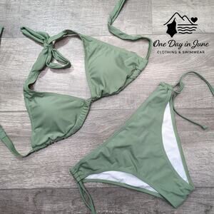 Charmleaks Adjustable Triangle Tie Back Tie Side Bikini Swimsuit Size S